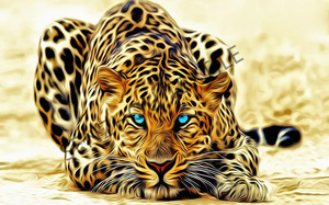 Động Vật Hoang Dã Mô Hình Báo hình nền với đôi mắt màu xanh và phát hiện lông lột và dính hiện đại trang trí nội thất nhà tường - Product Image 5