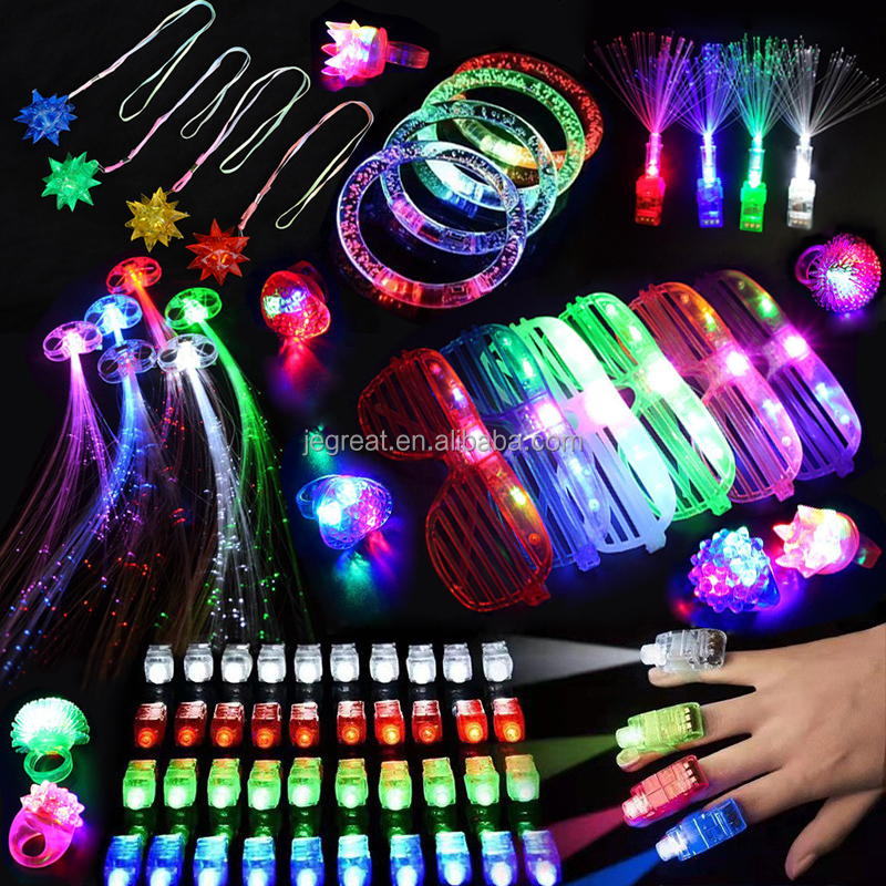 Led Light Up Speelgoed 83 Stuks Feest Gunsten Glow In The Dark Supplies Led Bril Jelly Ringen Vinger Lights Neon Carnaval Glow Speelgoed