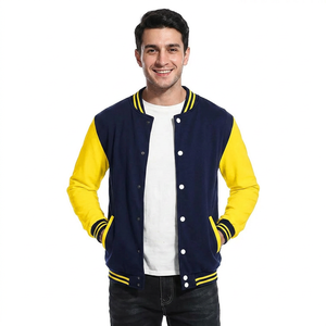 New Wholesale Varisty <b>Jacket</b> for <b>Men</b> and <b>Long</b> Sleeve Plain Dyed Quick Dry CollegeBaseballjacket for <b>men</b> - Product Image 1