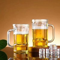 Mug à bière au design moderne, gobelet en verre transparent réutilisable, sans BPA, compatible micro-ondes, cadeau pour fête ou mariage