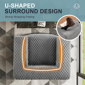 Modular Fabric <b>Sofa</b> Square Sponge Filling Art Pattern Living Room Furniture - Product Image 3