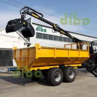 Grue à bois hydraulique DIBO certifiée CE TL6000 6,0 m 380 °   Treuil rotatif télécommandé TT6000 6 tonnes pour remorque forestière 4x4 avec capacité de levage PTO