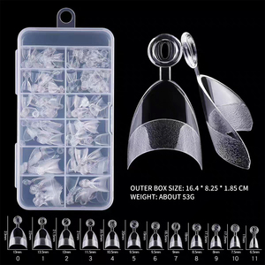 Vinimay 9 Styles Gel X Nail Tips Soft Full Half Cover Dual-Use Nail Tips Coffin Short Almond Square Nail Tips 600 Pcs Wholesale - Product Image 5