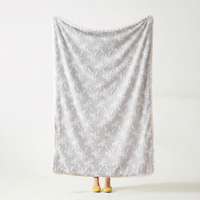 Plaid tricoté coréen en fourrure de lapin et vison, bleu ciel, doux et luxueux, pour la décoration de la maison, canapé et fauteuil