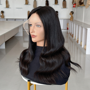 Peluca de cabello humano natural HD transparente sin pegamento con frente de encaje, línea de cabello pre-arrancada, para mujeres blancas caucasias. - Product Image 3