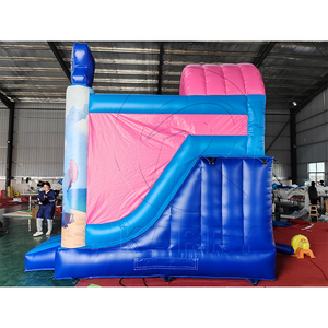 บ้านลมสีฟ้าลายการ์ตูนพร้อมสไลเดอร์, บ้านลมเป่าลมเชิงพาณิชย์สำหรับเช่าจัดงาน - Product Image 5