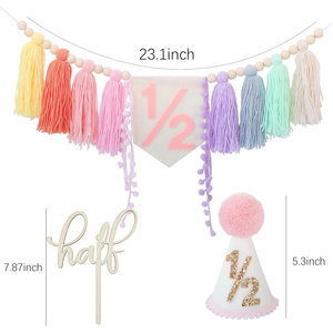 Décorations pour la fête du 6ème mois de bébé fille, 1er <span class=keywords><strong>anniversaire</strong></span>, thème Fleur et Papillon, pour séance photo - Product Image 3