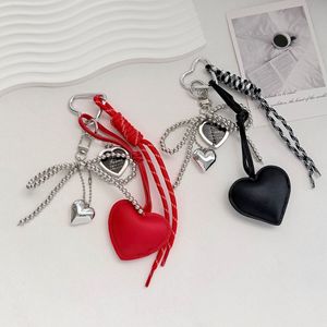 Mini album photo porte-clés en cuir PU rose en forme de cœur, avec nœud, chaîne à billes argentée, corde tressée, breloques de sac et <span class=keywords><strong>pendentif</strong></span> de <span class=keywords><strong>téléphone</strong></span> - Product Image 1