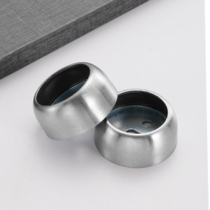 Brida esférica de acero inoxidable pulida circular para tubos redondos, ajuste universal - Product Image 1