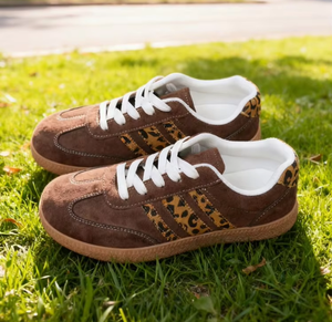 Les nouvelles <span class=keywords><strong>baskets</strong></span> à lacets pour femmes en imprimé <span class=keywords><strong>léopard</strong></span> marron sont confortables, respirantes et élégantes pour les sorties quotidiennes - Product Image 6