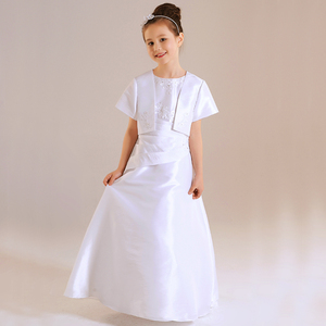 Robe de première communion blanche pour <span class=keywords><strong>fille</strong></span> D3739 avec boléro - Product Image 2