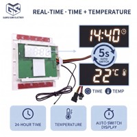 Interrupteur tactile à LED monochrome/tricolore 12V/24V 5A avec affichage de l'heure et de la température, capteur capacitif pour miroir intelligent