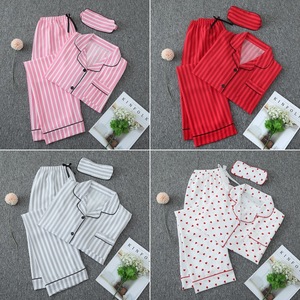 Women's 7-Piece Loungewear Set Striped Print Pajamas Button-<b>Down</b> Top + Cami + <b>Pants</b> + Shorts Accessories Sleepwear Fashion - Product Image 5