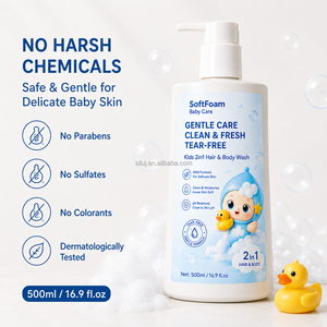 SILU 500ml Jabón Líquido para Cabello y Cuerpo de Bebé, Fórmula Suave Sin Lágrimas, Champú y Jabón Líquido para Niños, Set de Cuidado Capilar de Marca Privada OEM - Product Image 3