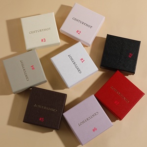 PUPPYSEW Wholesale 9*9cm Lid <strong>Box</strong> <strong>White</strong> Paper Cardboard <strong>Jewelry</strong> <strong>Box</strong> With Foam Inside Necklace Ring Earring <strong>Box</strong> With logo - Product Image 6