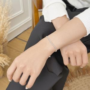 Dylam Personalized Fashion Design Fine Jewelry 14K Gold Rhodium Plated 925 Silver <b>Beads</b> Chain Link Chain Jewellery Bracelets - Product Image 4