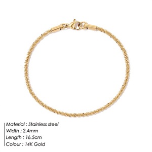 Pulsera de Cadena Clásica de Moda, de Acero Inoxidable de Alta Calidad, Chapada en Oro, Popular para Mujeres, para Aniversario, UIONEN - Product Image 6