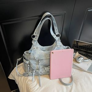 Ladies Fashion Y2K Rivet Street Sac à bandoulière personnalisé Multiple Pockets Retro Spicy Girl Crossbody Bag Oeillets Belt Handbag - Product Image 4