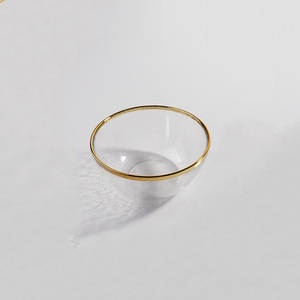 Assiette en <span class=keywords><strong>verre</strong></span> à bord doré Assiette à grains froids Bol en <span class=keywords><strong>pyrex</strong></span> Bol à dessert et à salade Vaisselle en <span class=keywords><strong>verre</strong></span> - Product Image 5