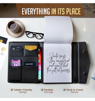 Carpeta organizadora de piel Haoran para planificación de bienes, con cremallera, tipo portafolio, personalizable