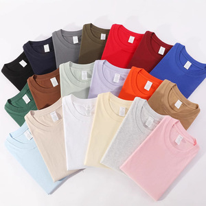 T-shirt décontracté uni pour homme, col rond, manches courtes, en coton tricoté 230g, anti-boulochage, coupe ample, imprimé sérigraphié, idéal pour l'été - Product Image 1