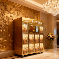 Distributeur automatique de bouquets de fleurs fraîches AIT, style tycoon, boîte cadeau en plastique pour fleurs fraîches, distributeur automatique