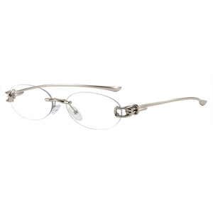 Oval Rimless Eyeglasses <b>Frames</b> UV400 Lightweight Unisex Anti-Uv Solid Design - Product Image 4