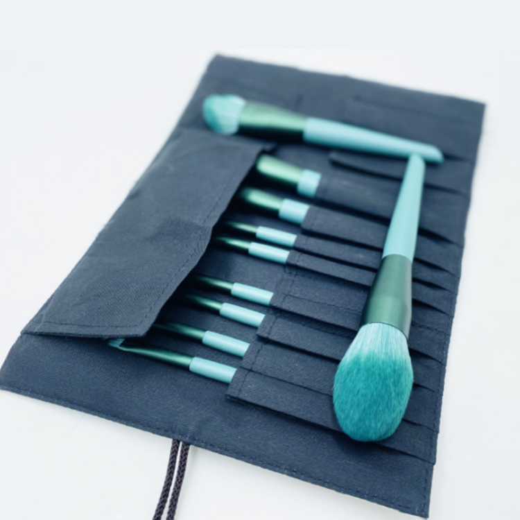 Фирменная этикетка, кисти для макияжа с чехлом, профессиональные экологически чистые волосы, набор из 10 кистей для макияжа