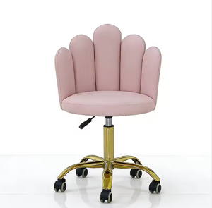 Silla de Técnico Moderna de Cuero Rosa, Pequeña, de Lujo, Ajustable en Altura y Giratoria, Sillas de Barbero en Venta - Product Image 1