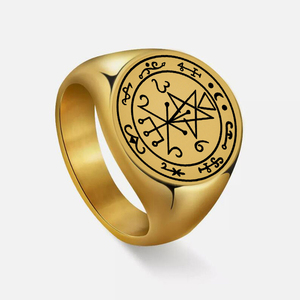 Bague en acier inoxydable <span class=keywords><strong>La</strong></span> clé de <span class=keywords><strong>la</strong></span> richesse Kabbalah Apprenez à vous procurer plus de succès dans votre vie Sceau de Lilith Amulette Talisman Bijou - Product Image 3