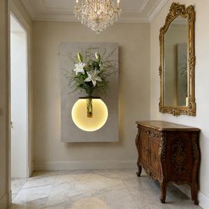 Decoración LED para el Hogar, Pintura Texturizada en Relieve 3D, Escultura Geométrica Hecha a Mano, Pintura Minimalista en Piedra Arenisca, Decoración para Hotel, Personalizable - Product Image 5