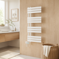Chauffe-serviettes électrique mural à vente chaude avec technologie de chauffage double liquide/fil sec et thermostat, revêtement en poudre noire