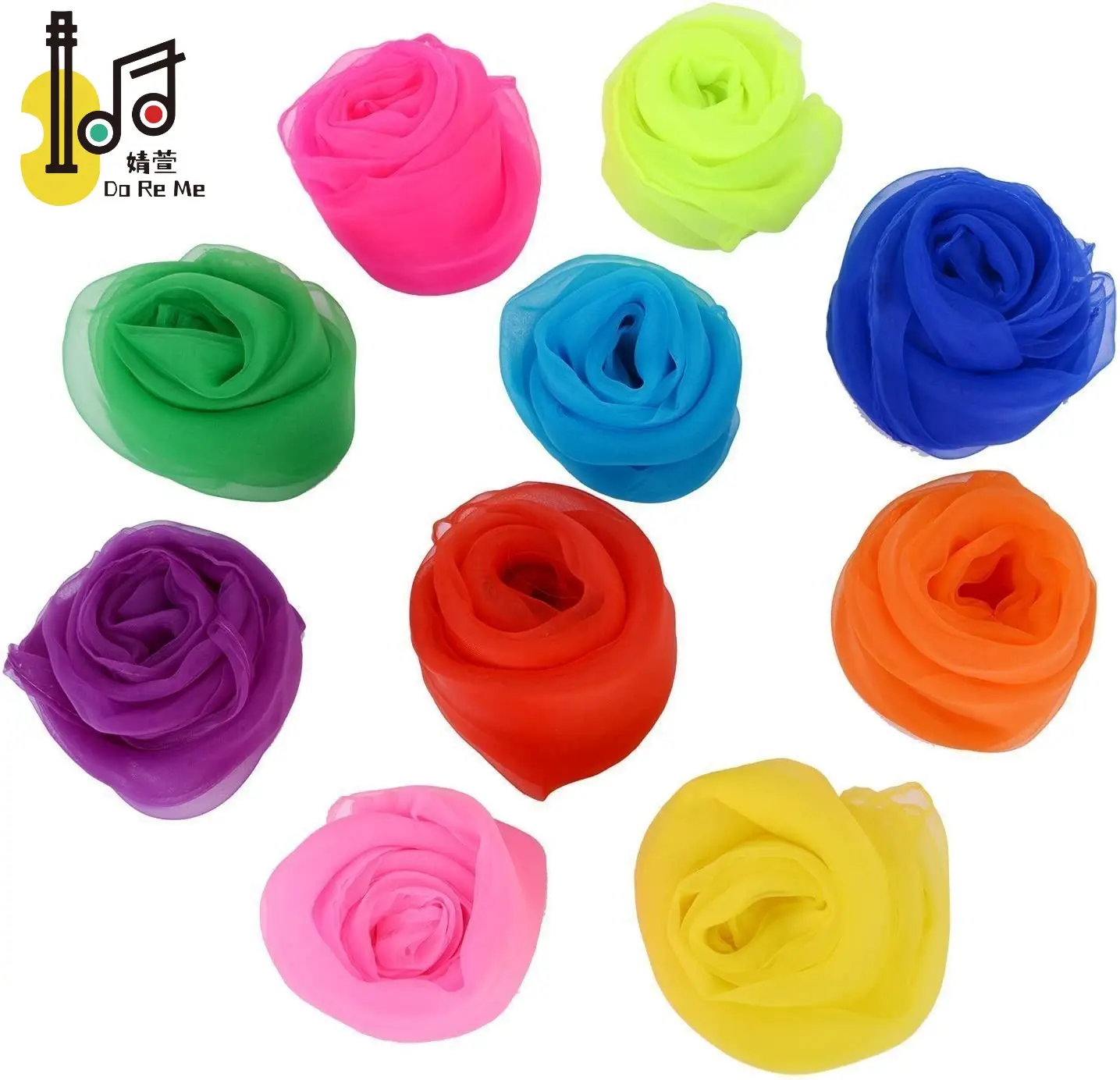 Super scarf for performance rhythm band dancing and juggling kindergarten playing bright color scarf