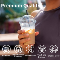 Gobelets jetables biodégradables en PLA personnalisés pour boissons froides, vente en gros pour restaurants, cafés et événements