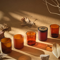 Bocaux à Bougies en Verre en Gros avec Couvercles 8oz 10oz 12oz 16oz Forme Unique à Fond Rond Lustre Luxe pour Décoration d'Intérieur