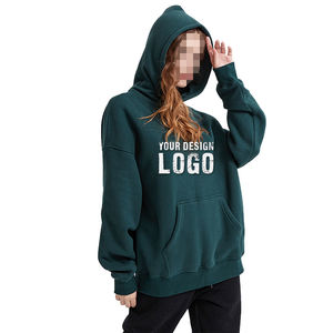 Sudadera con capucha para hombre de color liso, gruesa, con forro polar, oversize, estilo deportivo, hombro caído, para otoño e invierno, venta al por mayor OEM - Product Image 5