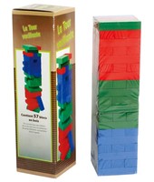 54 pièces blocs de bois avec mots personnalisés peints tour de bois de culbutage pour adultes jeu de fête de nuit