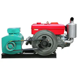 Original New Machine 28 HP Electric Start Single Cylinder Water-cooled Diesel Engine 20 KW Generator Set.