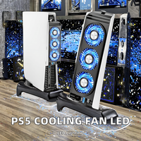 Ventilateur de refroidissement USB puissant pour PS5 PlayStation5, ventilateur de refroidissement externe pour console avec lumière LED, radiateur pour plateforme compatible