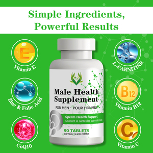 Complément alimentaire pour la santé masculine OEM avec coenzyme Q10 et vitamine B12, comprimés pour la santé du sperme et la réduction du stress - Product Image 4