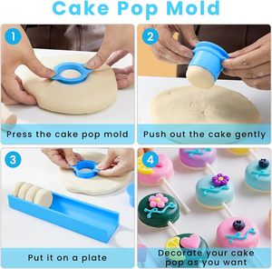 Veributifo jetable gâteau Pop moule cercle Cutter <span class=keywords><strong>poussoir</strong></span> plateau ABS plastique facile à libérer antiadhésif pour les fêtes maison Desserts - Product Image 2