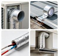 Ruban adhésif en aluminium pour conduits HVAC, 50 mm x 30 m, auto-adhésif, imperméable, ignifuge, résistant à la chaleur, ruban isolant