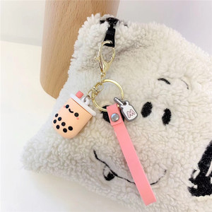 Chinesische Fabrik Cartoon PVC Mini-Schlüsselanhänger Niedliche Boba-Milchtee-Flasche Kawaii Silikon-Accessoires Schlüsselanhänger - Product Image 2