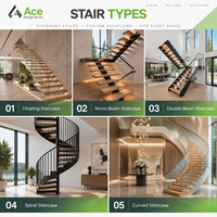 Escalier en colimaçon préfabriqué sur mesure avec colonne centrale en acier et marches en bois pour la maison