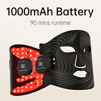 Masque facial LED professionnel 510K en silicone pour photothérapie, lumière rouge, OEM ODM, portable, lumière rouge, NIR, bleue, ambre