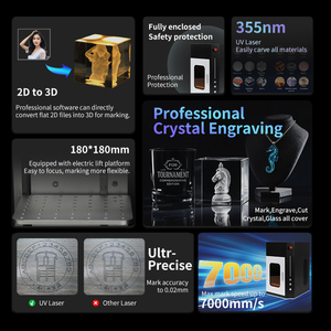 Mini graveur laser UV 3D pour verre et boules de cristal acrylique - Machine de gravure photo personnalisée avec refroidissement par eau - Product Image 2