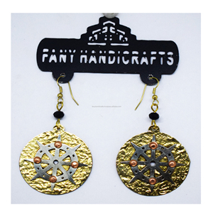 2027 Style creux africain en bois boucles d'oreilles bijoux qualité jaune et gris boucles d'oreilles Western boucles d'oreilles sous 100 pour les filles - Product Image 3