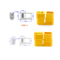 Adaptateur mâle-femelle Amass XT60-E/XT60-D/XT60-X/XT60-T avec contacts en cuivre plaqué or, boîtier PA pour applications d'alimentation PCB