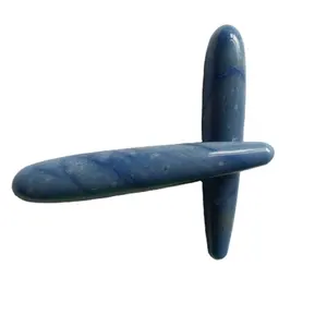 Dildo del pene della masturbazione femminile sexy di massaggio di cristallo delle bacchette di yoni della pietra avventurina blu naturale