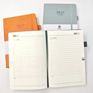 Fabriek Custom A5 Hardcover Lederen Notebook Wekelijkse Maandelijkse Doel Zelfverbetering Planner